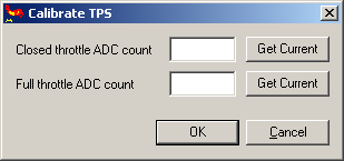 MegaTune - Calibrate TPS dialog